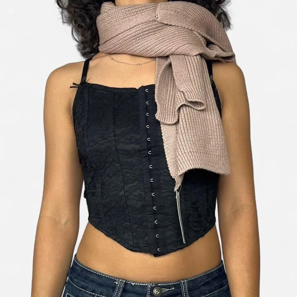Lulus Women's Tan and Cream Scarf-wraps